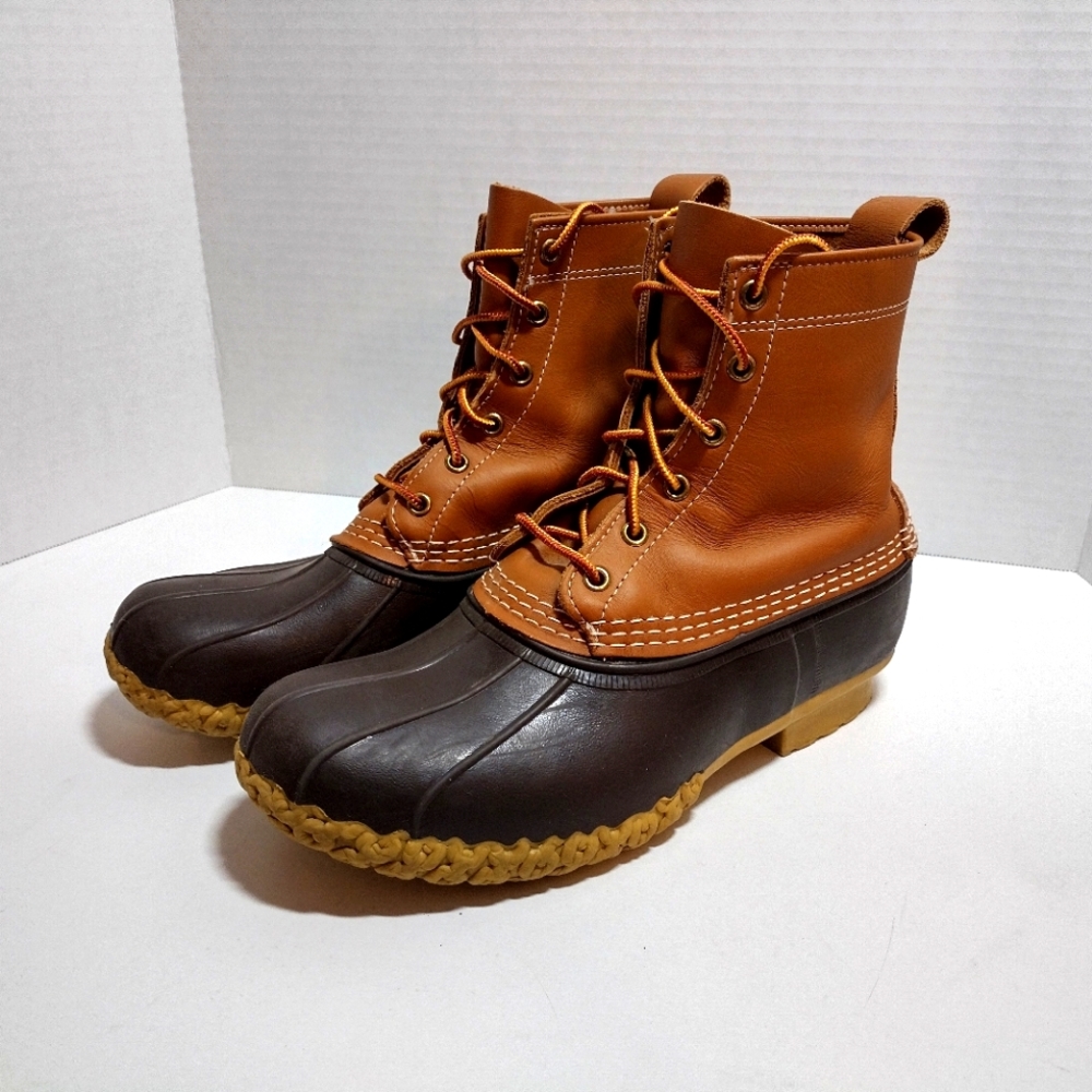 LL Bean Boots 8" Men 9W Tan Brown